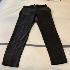 Ann Taylor Black Leather Leggings -Size 4